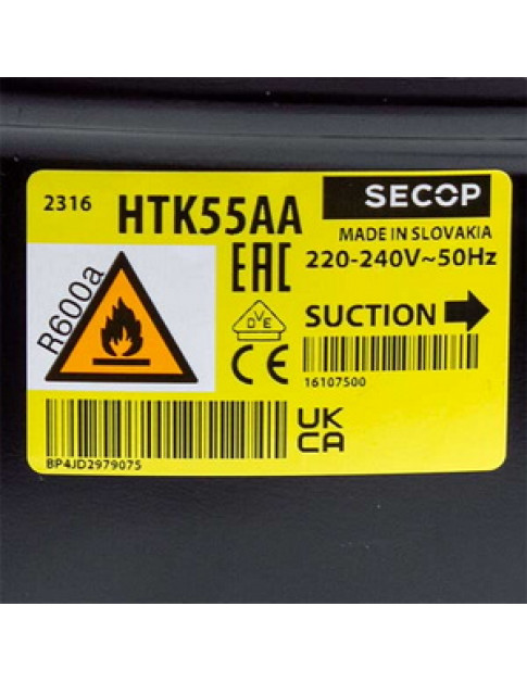 Компресор для холодильника SECOP (DANFOSS) HTK55AA R600a 93W (з пусковим реле ZHF0)