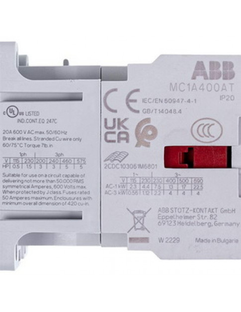 Контактор (магнітний пускач) 4-контактний GENERAL ELECTRIC UNOX KVE1115A 4kW 400V 20A