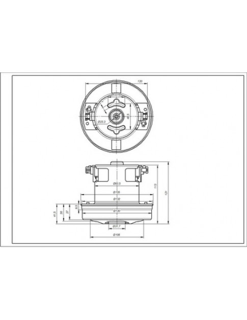 Двигун для пилососа KW41180VCM Koolwen D=130/84 mm H=27/113 mm 2000 W