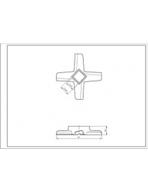 Ніж для м&aposясорубки Kenwood KW714431 D=54mm s=10.5mm Отвір=10.5x10.5mm