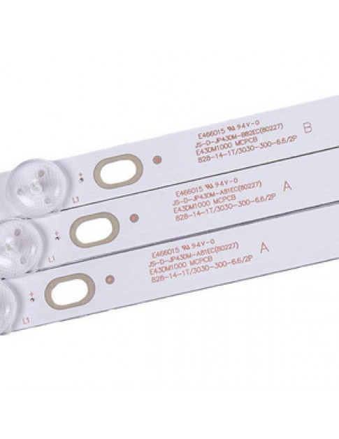 Комплект LED підсвітки JS-D-JP43DM-A81EC + JS-D-JP43DM-B82EC (MS-L2317-A/B V5) для телевізора 43