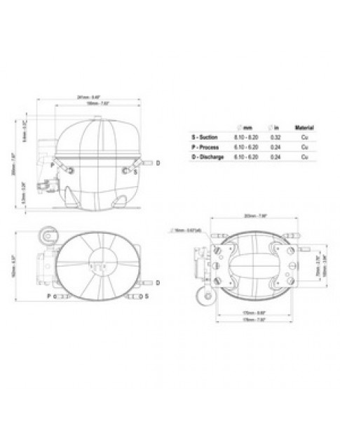 Компресор для холодильника EMBRACO NE2130Z R134a 313W (з пусковим реле CSIR)