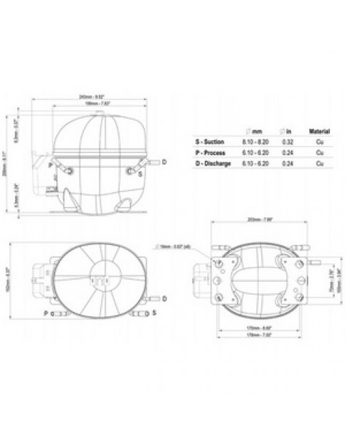 Компресор для холодильника EMBRACO NEK2172GK R404a 882W (з пусковим реле CSCR) Компресор для холодильника EMBRACO NEK2172GK R404a 882W (з пусковим реле CSCR)