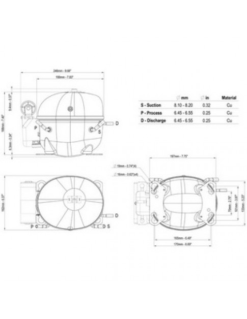 Компресор для холодильника EMBRACO ASPERA NEK6144GK R404a 444W (з пусковим реле CSIR)