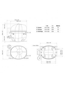 Компресор для холодильника EMBRACO ASPERA NEK6187Y R600a 905W (з пусковим реле RSIR/RSCR)