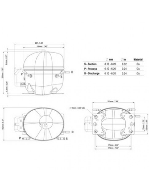 Компресор для холодильника EMBRACO ASPERA NEU6212U R290 850W (з пусковим реле CSIR) Компресор для холодильника EMBRACO ASPERA NEU6212U R290 850W (з пусковим реле CSIR)