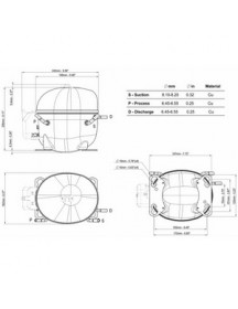 Компресор для холодильника EMBRACO ASPERA NEU6217U R290 1441W (з пусковим реле CSIR)