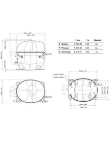 Компресор для холодильника EMBRACO ASPERA NEU6220GK R404a 1507W (з пусковим реле CSCR)