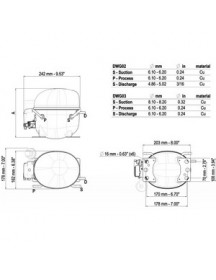 Компресор для холодильника EMBRACO ASPERA NEU6220U R290 1579W (з пусковим реле CSR)