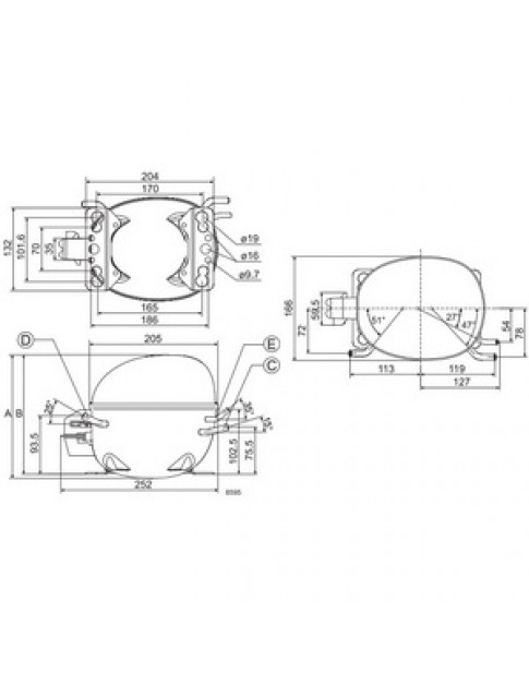 Компресор для холодильника SECOP NF7MLX R404а/R507а 645W (з пусковим реле)