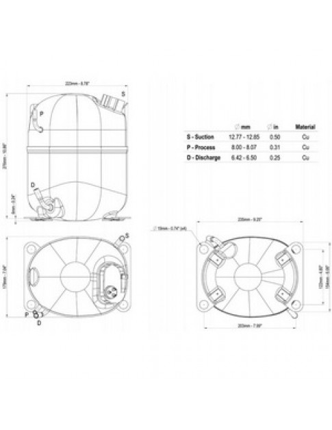 Компресор для холодильника EMBRACO NJ2212GK R404a 1546W (з пусковим реле CSR)