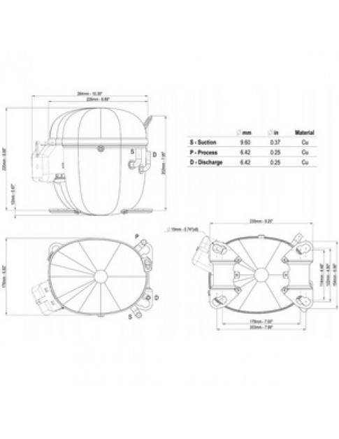 Компресор для холодильника EMBRACO ASPERA NT2178GK R404a 829W (з пусковим реле CSCR)