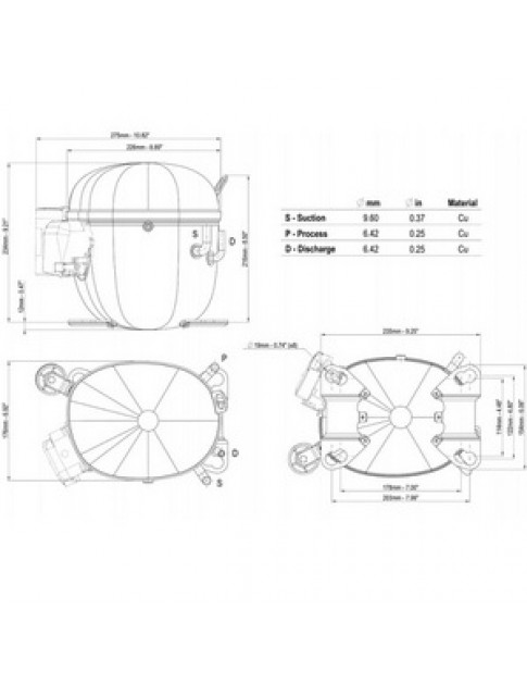 Компресор для холодильника EMBRACO ASPERA NT2180GK R404a 942W (з пусковим реле CSCR)