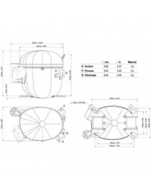 Компресор для холодильника EMBRACO ASPERA NT2192GK R404a 1053W (з пусковим реле CSIR)