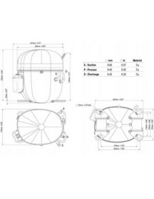Компресор для холодильника EMBRACO NT2212GK R404a 1372W (з пусковим реле CSCR)