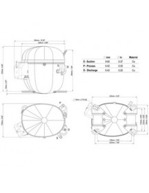 Компресор для холодильника EMBRACO ASPERA NT6217GK R404a 999W (з пусковим реле CSR)