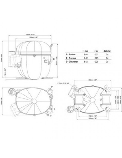 Компресор для холодильника EMBRACO ASPERA NT6220GK R404a 1215W (з пусковим реле CSIR)