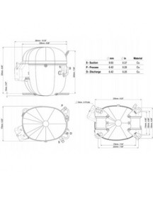Компресор для холодильника EMBRACO ASPERA NT6220U R290 1222W (з пусковим реле CSR)