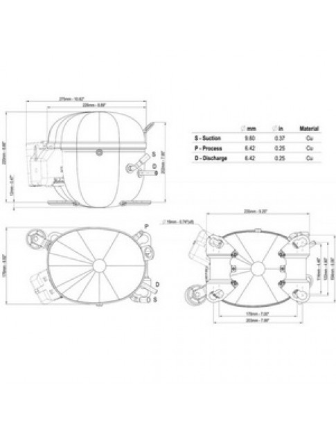 Компресор для холодильника EMBRACO ASPERA NT6220Z R134a 2025W (з пусковим реле CSIR)