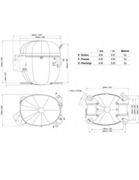 Компресор для холодильника EMBRACO ASPERA NT2168GK R404a 642W (з пусковим реле CSR)
