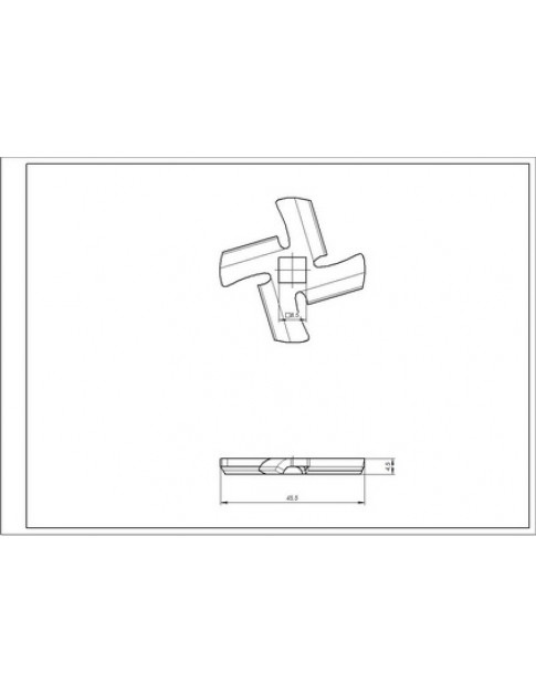 Ніж для м&aposясорубки OR-MG02-26 D=47mm s=5mm Отвір=8.6x8.6mm Ніж для м&aposясорубки OR-MG02-26 D=47mm s=5mm Отвір=8.6x8.6mm