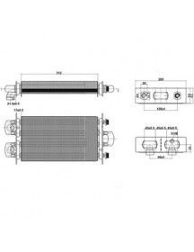 Теплообмінник бітермічний для газового котла Beretta Ciao, Ciao J, Ciao N 28 кВт R10023661
