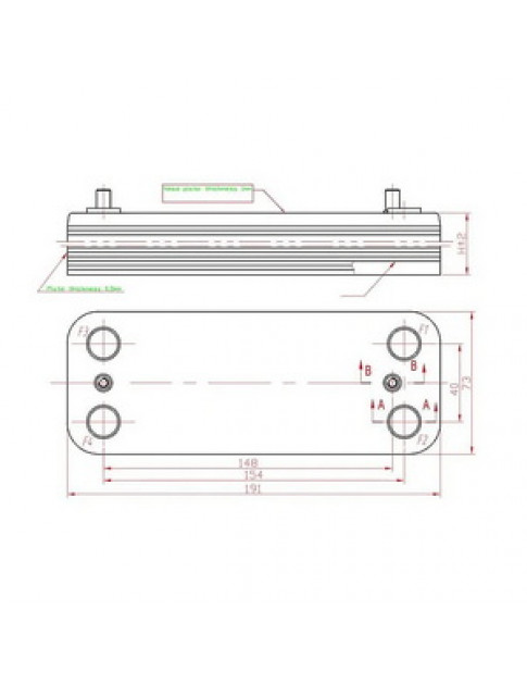 Теплообмінник пластинчастий ГВП (12 пластин) для газового котла Beretta R8036