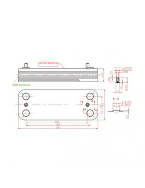 Теплообмінник пластинчастий ГВП (14 пластин) для газового котла Beretta R8037