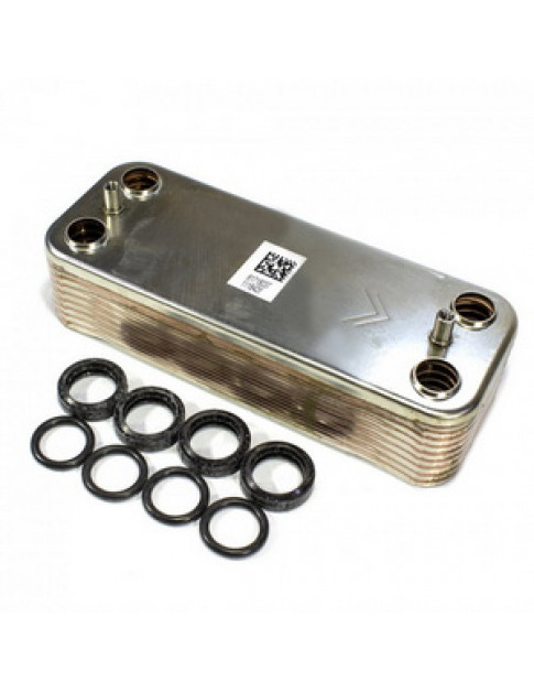 Теплообмінник пластинчастий ГВП (16 пластин) для газового котла Beretta City, Super Exclusive R8037