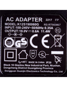 Адаптер для робота-пилососа Rowenta RS-RT900867 K12S190060G 19V 0.6A Адаптер для робота-пилососа Rowenta RS-RT900867 K12S190060G 19V 0.6A