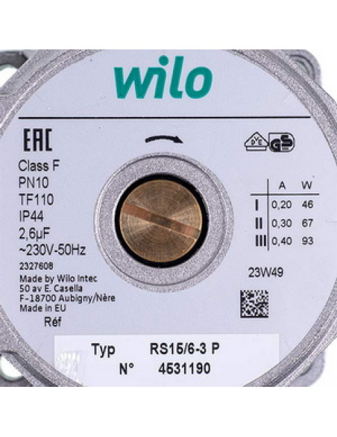 Насос циркуляційний Wilo RS 15/6-3 P 93 Вт для газового котла