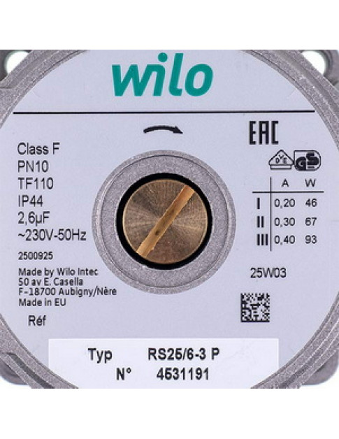 Насос циркуляційний Wilo RS 25/6-3 P 93 Вт для газового котла