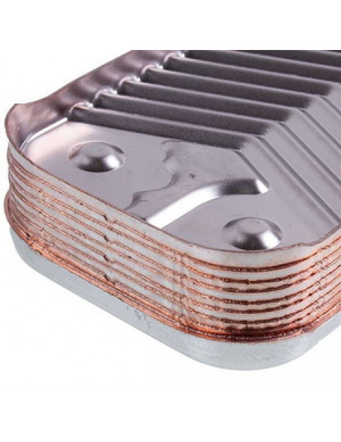 Теплообмінник пластинчастий ГВП (10 пластин) для газового котла Saunier Duval S1005800 Теплообмінник пластинчастий ГВП (10 пластин) для газового котла Saunier Duval S1005800