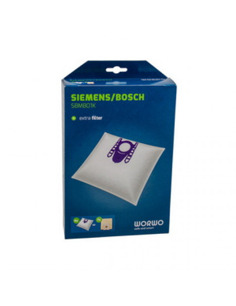 Мішки з мікроволокна (набір з 4 шт) WORWO + фільтр мотора для пилососа Bosch/Siemens SBMB01K
