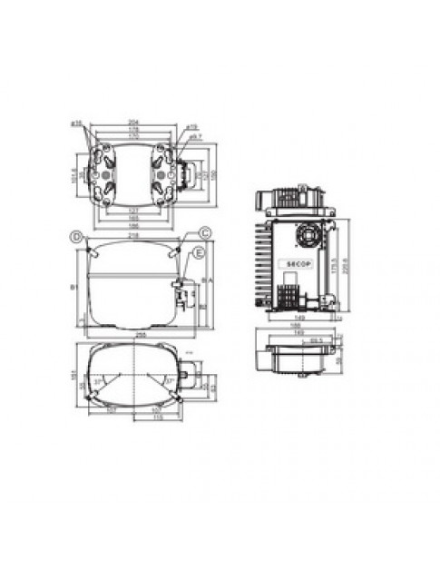 Компресор для холодильника SECOP (DANFOSS) SLV15CNK.2 R290 (з пусковим реле)