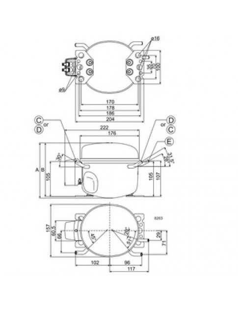 Компресор для холодильника SECOP (DANFOSS) TL4G R134a 81W (з пусковим реле RSIR/CSIR)