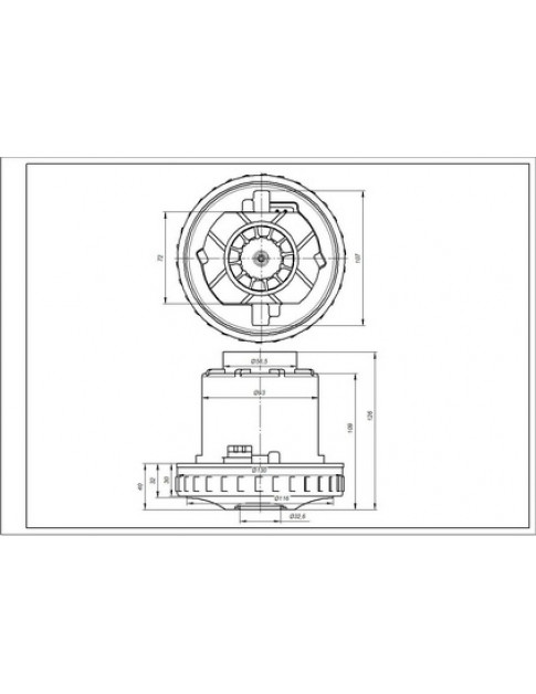 Двигун для мийного пилососа VC07W0242CF HX-80L Whicepart D=130/92 mm H=31/128 mm 1500 W Двигун для мийного пилососа VC07W0242CF HX-80L Whicepart D=130/92 mm H=31/128 mm 1500 W