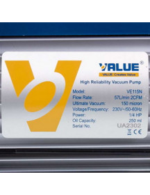 Вакуумний насос Value VE-115 (1 ступ./57 л/хв.)
