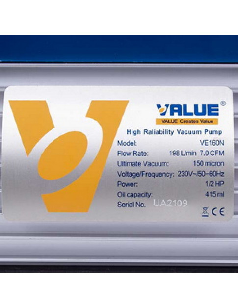 Вакуумний насос Value VE-160 (1 ступ./170 л/хв.)