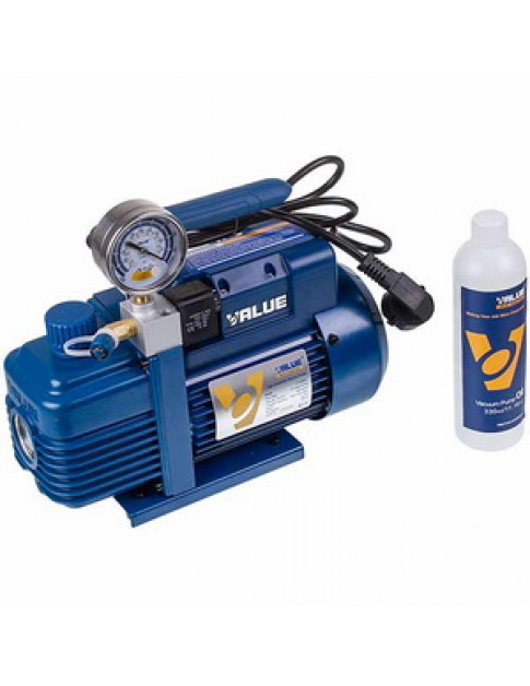Вакуумный насос с манометром Value VI-120-SV (1 ступень/57 л/мин) Вакуумный насос с манометром Value VI-120-SV (1 ступень/57 л/мин)
