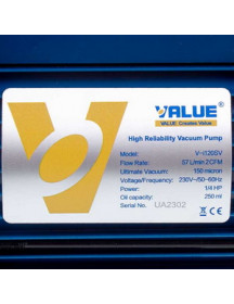 Вакуумний насос з манометром Value VI-120-SV (1 ступ./57 л/хв.)