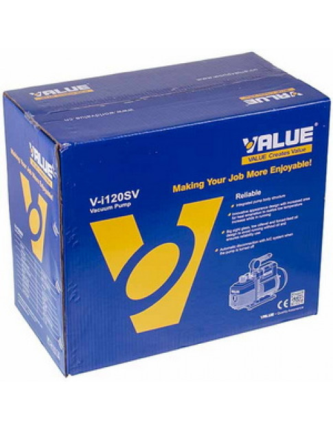 Вакуумный насос с манометром Value VI-120-SV (1 ступень/57 л/мин) Вакуумный насос с манометром Value VI-120-SV (1 ступень/57 л/мин)