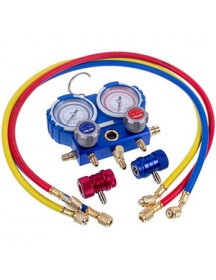 Манометричний колектор 2-вентильний VALUE VMG-2 R134aВ + шланги 3шт.x900mm + автомуфти 2шт. (R134a)