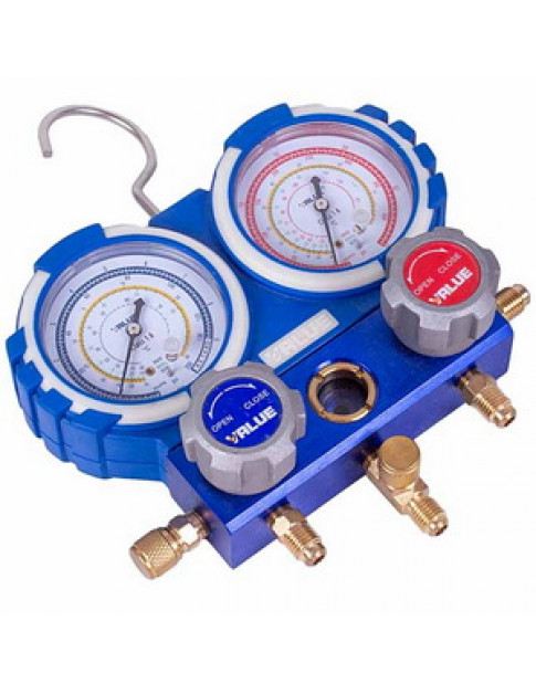 Манометрический коллектор 2-вентильный VALUE VMG -2 R600-В + шланги 3 шт. x900мм (R600)