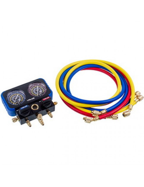 Манометричний колектор 2-вентильний VALUE VRM2-B-501 NAVTEK + шланги 3шт.x1500mm Манометричний колектор 2-вентильний VALUE VRM2-B-501 NAVTEK + шланги 3шт.x1500mm