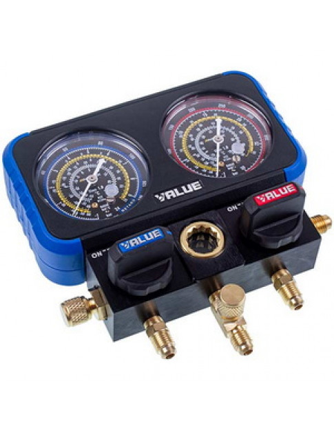 Манометричний колектор 2-вентильний VALUE VRM2-B-501 NAVTEK + шланги 3шт.x1500mm Манометричний колектор 2-вентильний VALUE VRM2-B-501 NAVTEK + шланги 3шт.x1500mm
