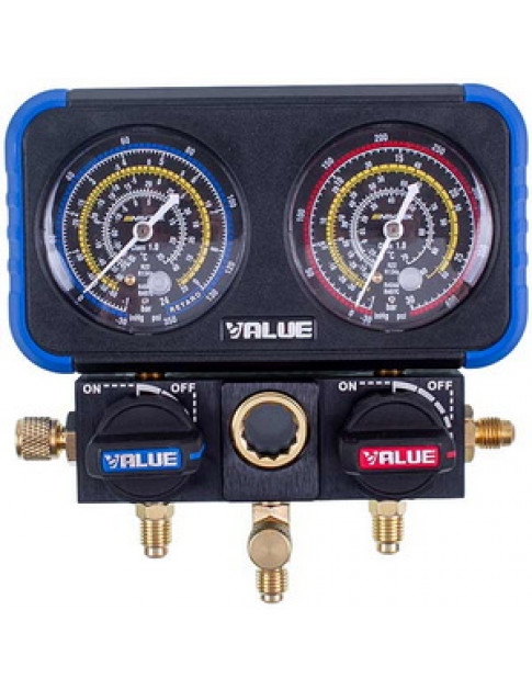 Манометричний колектор 2-вентильний VALUE VRM2-B-501 NAVTEK + шланги 3шт.x1500mm Манометричний колектор 2-вентильний VALUE VRM2-B-501 NAVTEK + шланги 3шт.x1500mm