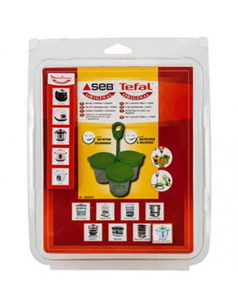 Набір баночок круглих (3шт) з тримачем для мультиварки Tefal XA500039