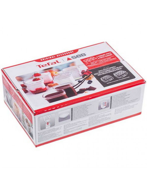 Набір баночок для йогуртниці Tefal XF1001E1 (6шт) B=74mm H=74mm (червона кришечка) Набір баночок для йогуртниці Tefal XF1001E1 (6шт) B=74mm H=74mm (червона кришечка)