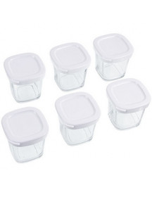 Набір баночок для йогуртниці Tefal XF1001E1 (6шт) B=74mm H=74mm (червона кришечка)